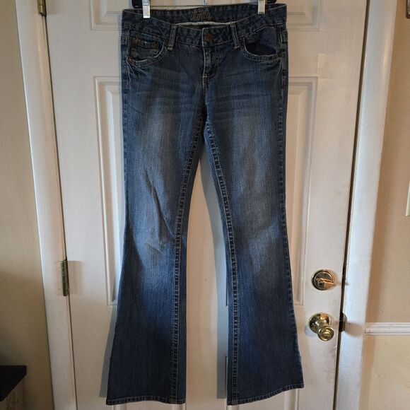 Vanity Jeans Size 29x35 (32x35) Bootcut Flare Denim Y2K Low-Rise Vintage Retro - Picture 1 of 6